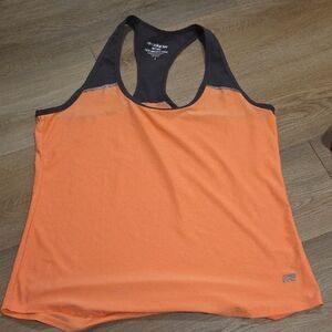 Reebok Women's Vibrant Orange and Black Tank Top